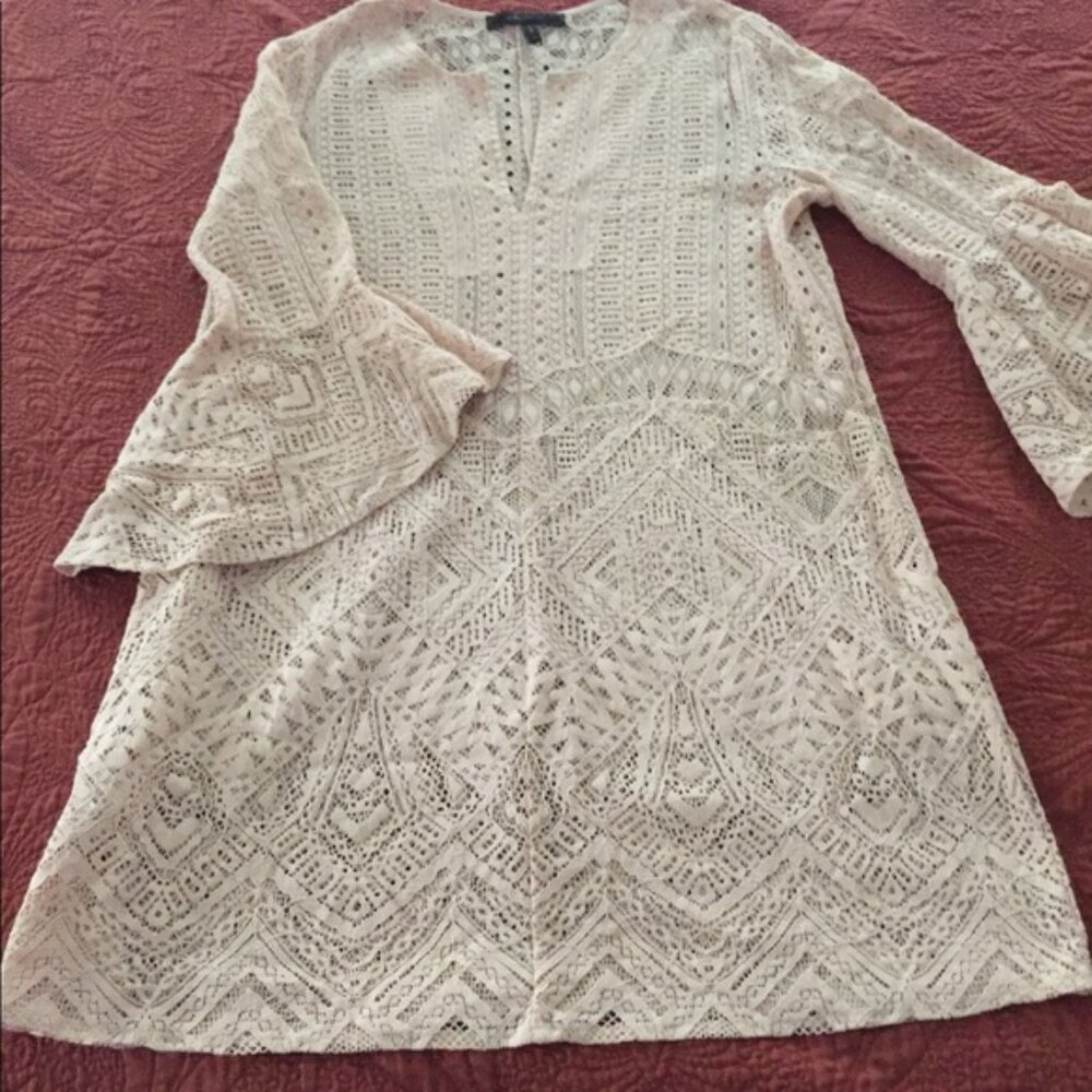 BCBGMAX Lace Dress - Faded Pink- SZ M